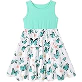Lovekider Little Girls Casual Cotton Sleeveless Dresses Summer Swing Twirly Sundress Kids 3D Cute Sun Dress 4-8T
