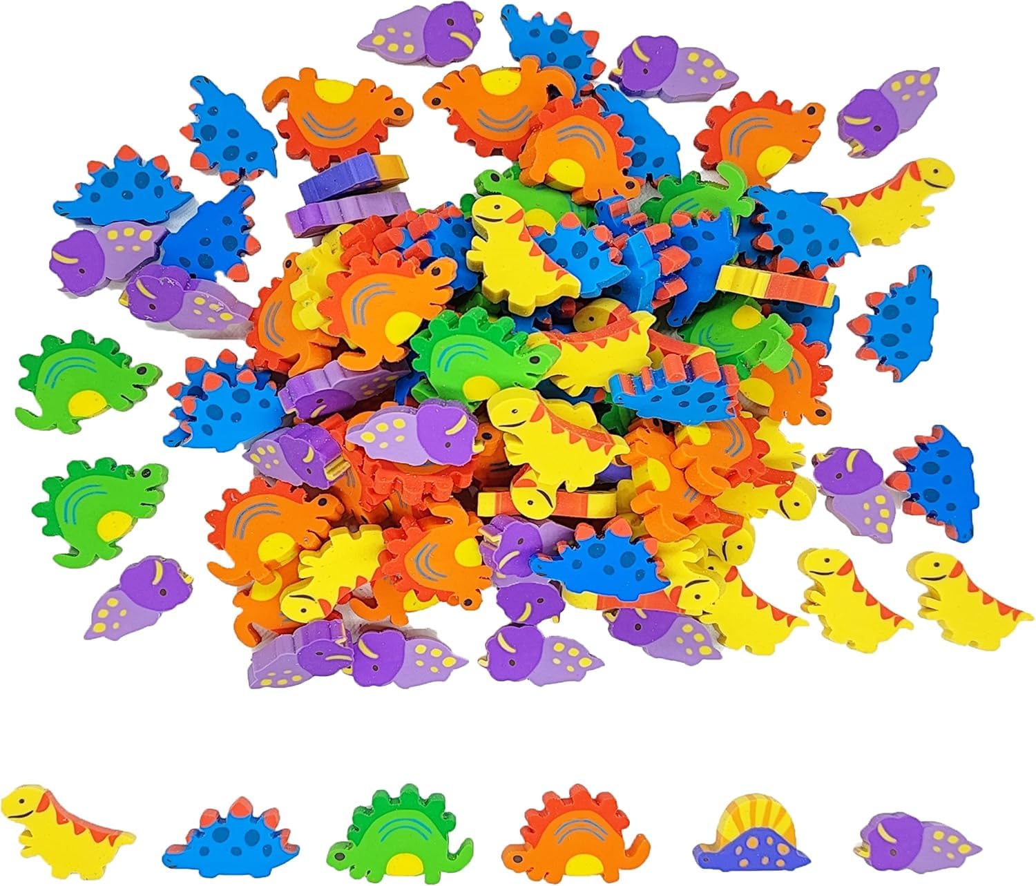 View 1 of 200 Pieces Dinosaur Erasers Bulk Small Soft Pencil Erasers for Classroom Homework Rewards,Party Favors,Gift