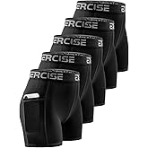 Mexholin 3" Spandex Short Women with Pocket 5 Pack Womens Volleyball Shorts Compression Shorts for Women with Workout