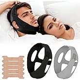 2pcs Anti Snoring Chin Strap for Sleeping – Adjustable Comfortable Jaw Strap for Men and Women, Breathable Snore Stopper, Effective Snoring Relief Device for Better Sleep