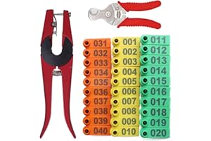 MINYULUA Sheep Ear Tag Plier Kit 300pc 1-100 Number Plastic Livestock Ear Tag with Ear Tags Tool and Animal Tagging Plier Marker Applicator for Goat Dog Cattle
