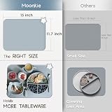 Moonkie Silicone Placemats for Baby Kids 2 Pack Warm Pink/Muted view 5