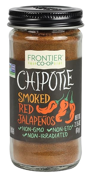 FRONTIER CO-OP GROUND CHIPOTLE, 2.15 OUNCE, DRIED, SMOKED PEPPERS, RICH AROMA, SMOKEY & EARTHY FOR SOUTHWEST & MEXICAN FOODS