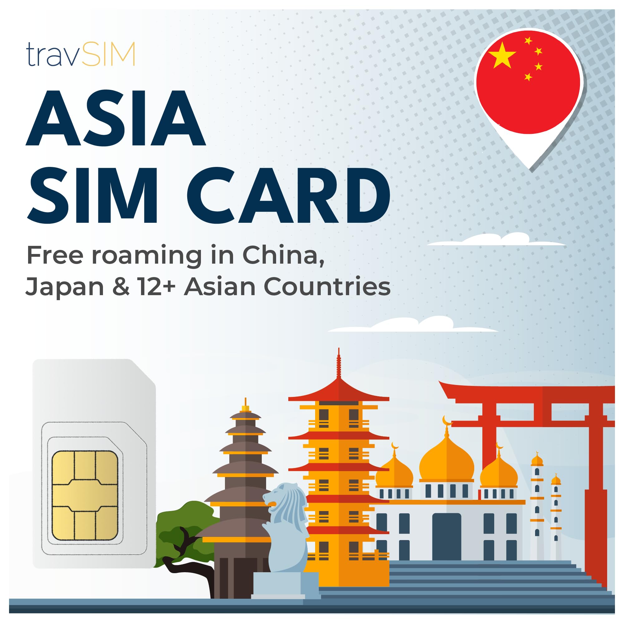 travSIM ASIA SIM Card | 6GB mobile data | Free roaming in China Japan, South Korea & 12+ countries in Asia | The plan on this ASIA SIM Card is valid for 10 days