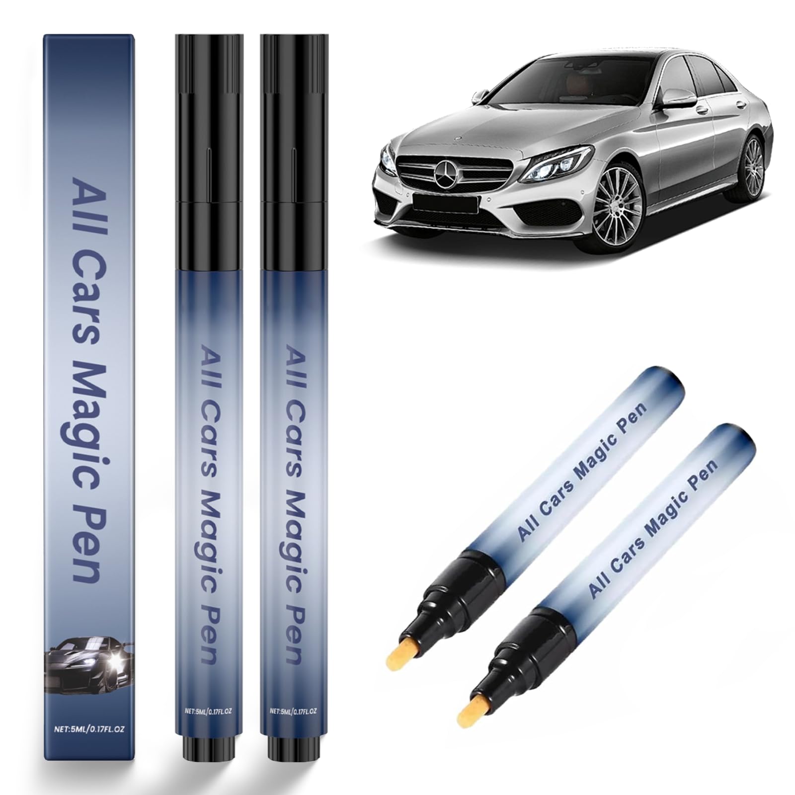 Photo 1 of All Cars Magic Pen, Car Scratch Remover, Quick Fix for Scratches and Paint Damage, Weatherproof with Travel-Friendly Design, Fits All Car Colors (2pcs)