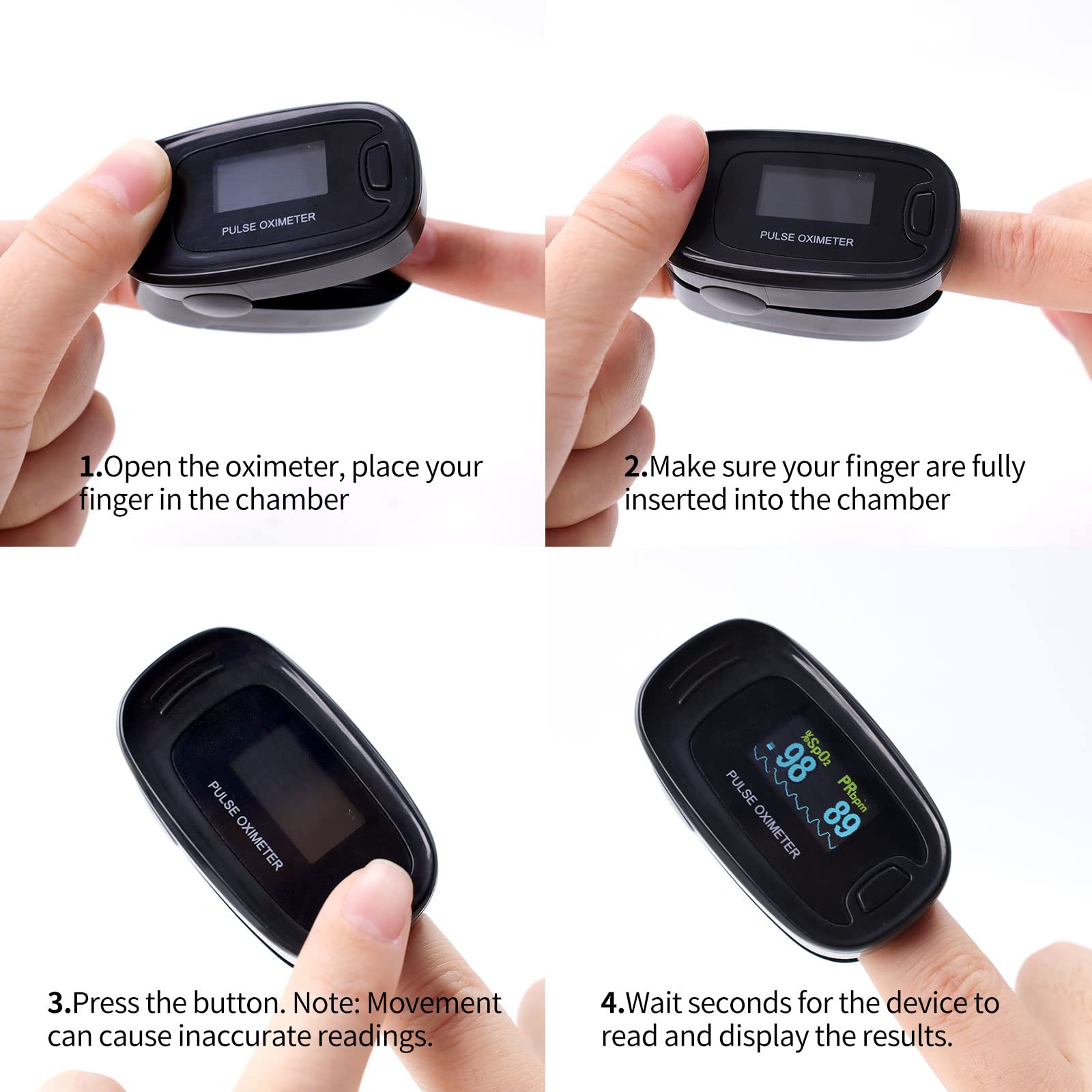 CONTEC CMS50NA Pulse Oximeter Fingertip Blood Oxygen Saturation Monitor SpO2 and PR Value Waveform Blood Oxygen Neck/Wrist Corda, Black