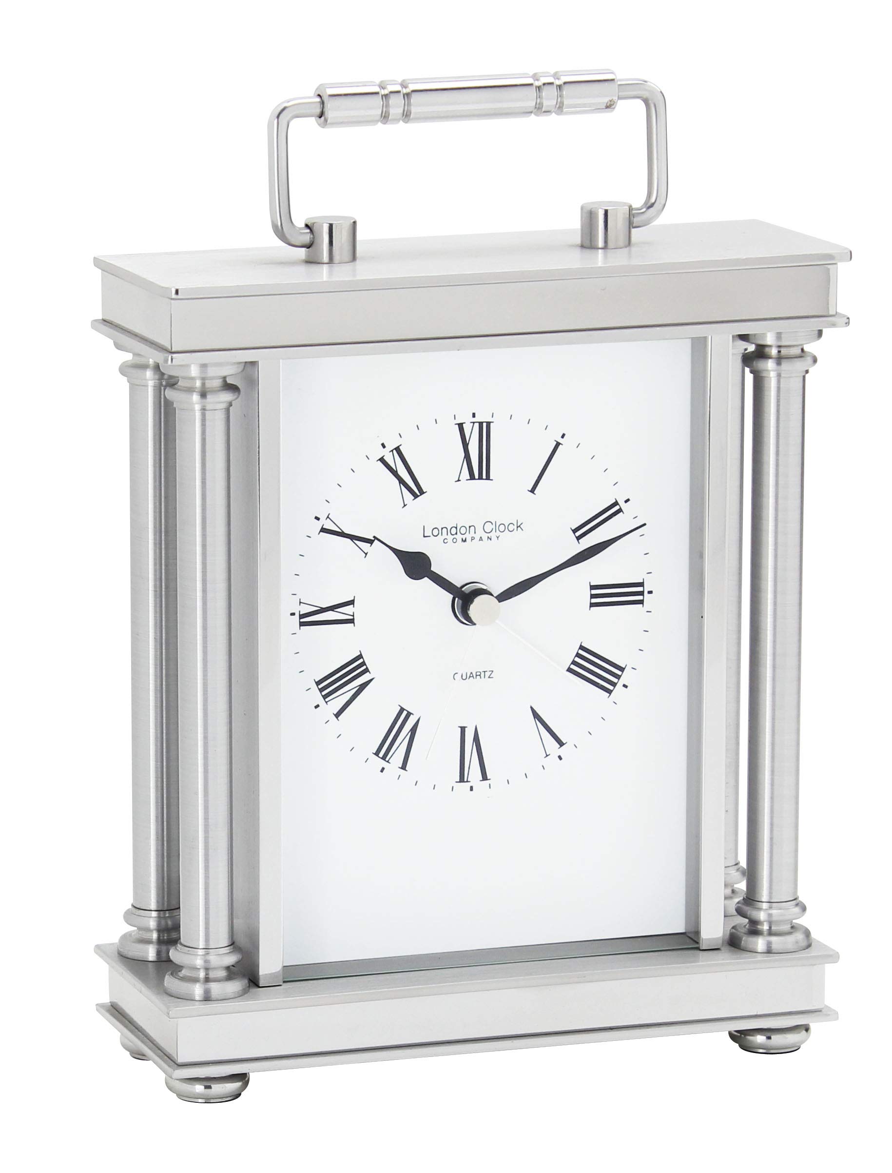 London Clock 3069 Silver finish carriage clock, 18.5 x 12 x 5cm