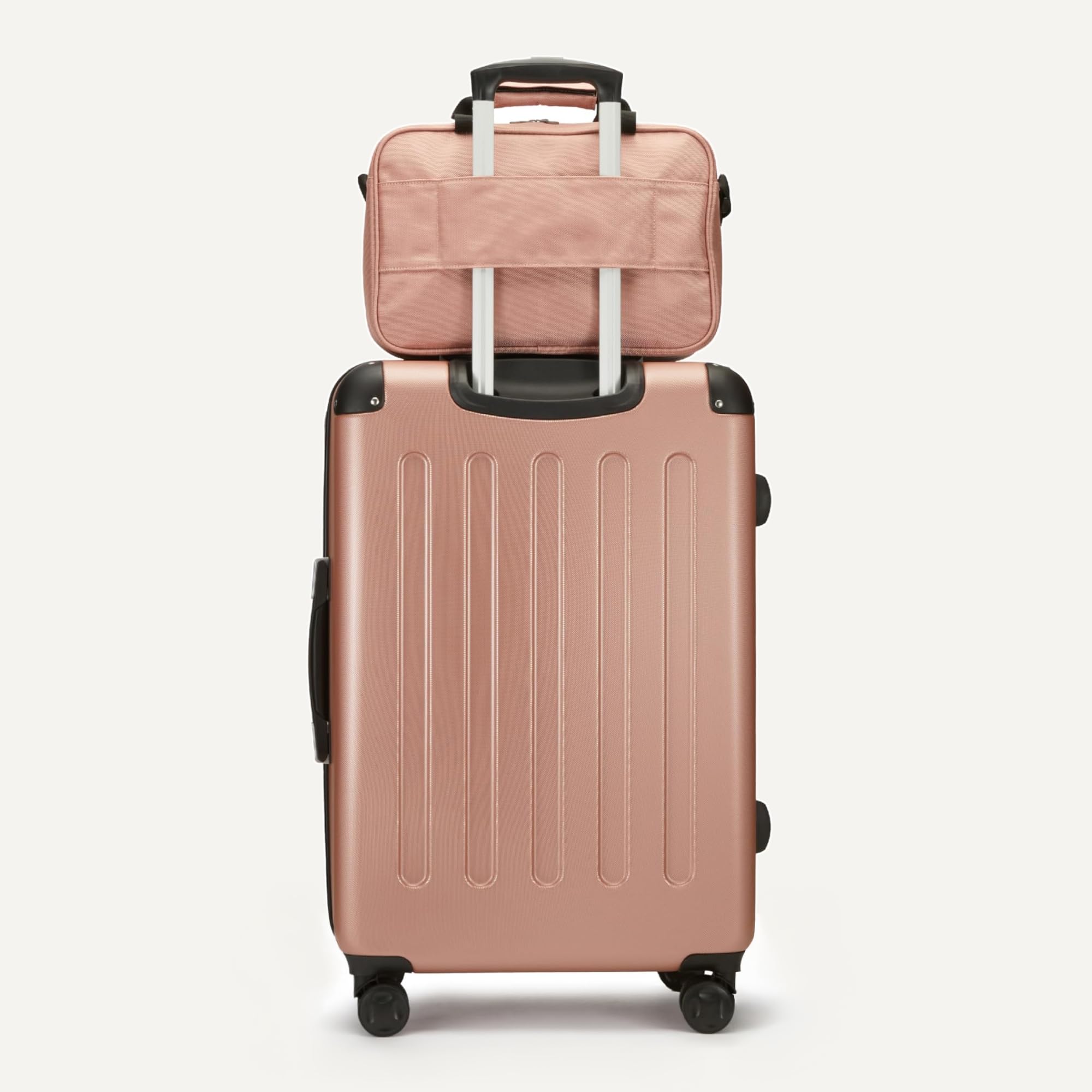 Amazon Basics 4-Piece Luggage Set, Including Two Hardside Suitcases With Multidirectional Spinner Wheels (22
