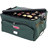 TreeKeeper (Green Christmas Ornament Storage Box with Dividers) - Deluxe Ornament Keeper - Holds 72 Ornaments up to 4 Inches in Diameter | 3 Removable Trays with Separators | Acid-Free Fabric Lining