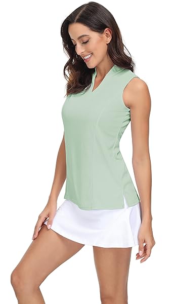 TRENDIMAX WOMENS 2 PACK GOLF SHIRT V NECK QUICK DRY POLO SHIRTS ATHLETIC TENNIS WORKOUT TANK TOPS FOR WOMEN