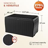 Deuba Marvel+ by KETER 270 L Garden Storage Box Wood Effect Anthracite view 4