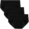 INNERSY Women's Hipster Period Underwear Postpartum Teens Menstrual Panties 3-Pack