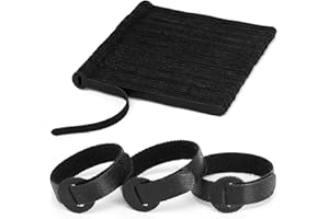 OUPENG 150PCS Reusable Fastener Straps - 6 Inch Cable Management Ties, Adjustable Hook & Loop Organizer Straps for Home, Office and Data Centers (Black)
