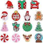 HUAAPLEVLA 15 Pcs Christmas Silicone Beads for Keychain Making Cute Deer Tree Focals Santa Claus Focal Beads for Pens Bracelet Necklace Jewelry DIY Handicrafts Making(Christmas Theme)