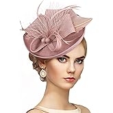 Zinniday Kentucky Fascinators Hats for Women - Vintage Tea Party Outfit Headband Church Derby Hat for Women (9.64x7.87inch)