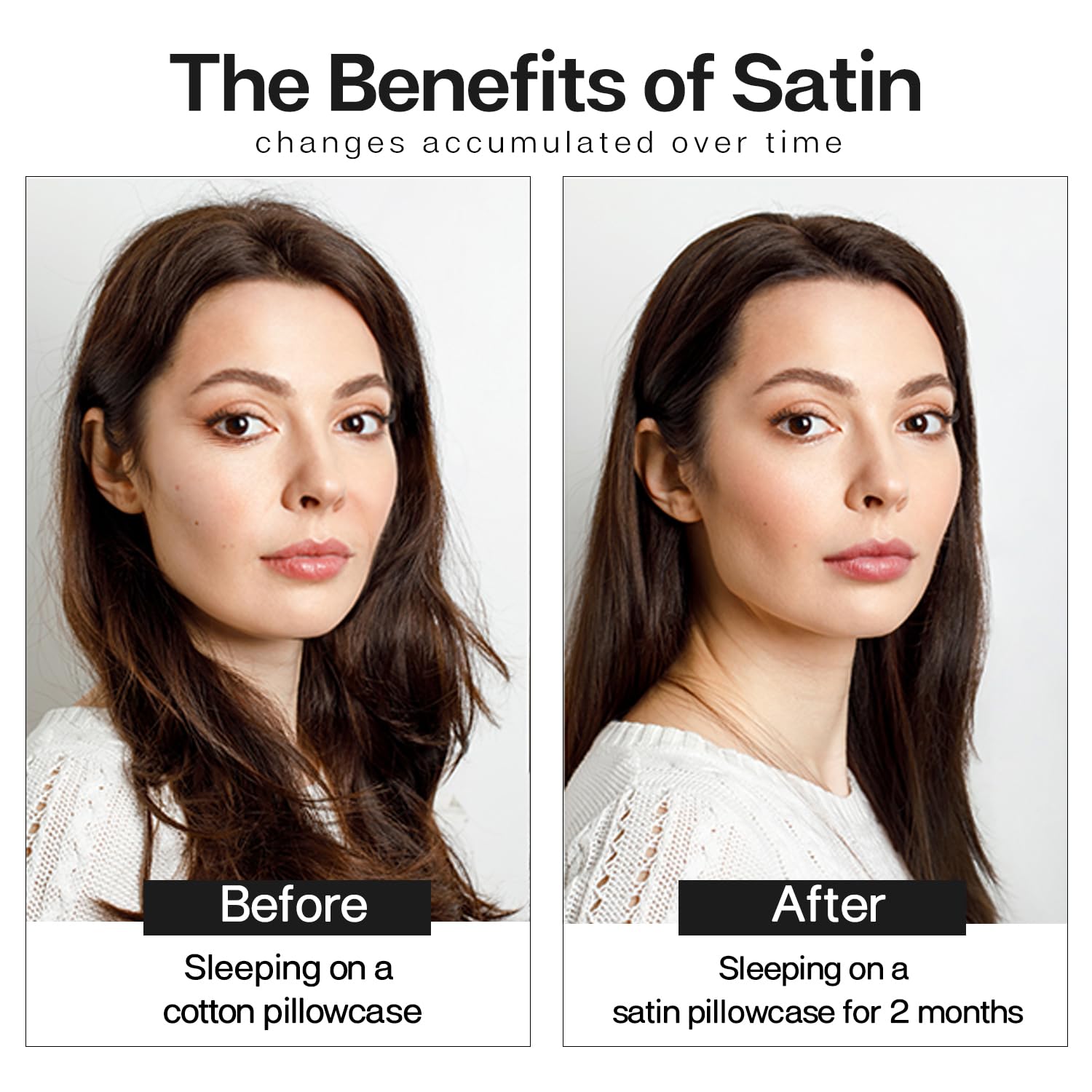 MR&HM Satin Pillowcase for Hair and Skin, Silk Satin Pillowcase 2 Pack, Queen Size Pillow Cases Set of 2, Silky Pillow Cover with Envelope Closure (20x30, Black) - Image 2