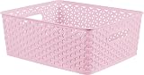 CURVER My Style Rattan Effect Set of 3 Storage Baskets 13 L Pink view 2