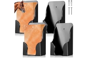 Yousoontic 2 Pcs 4lb Mineral Salt Block Holder Small Plastic Lick Salt Block Stand Horse Feeding Supplies for Whitetail Deer Goat Horses Stall Wall Derby Day Horse Race, Black, 4.33 x 2.76 x 7.4 in
