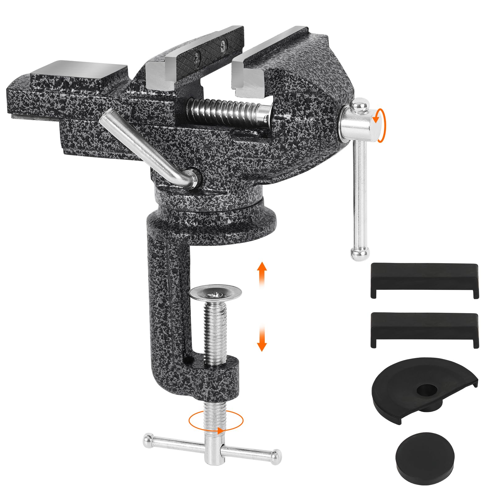 Photo 1 of GOXAWEE Universal Bench Vise, 3.15 Inch Table Clamp, 360° Swivel Base, Small Home Vice, Clamp-on Tool for Woodworking, Cutting Conduit, Small DIY Projects, Craft Creation, Sculpting and Modeling