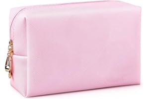 Elilier Initial Preppy Makeup Bag Girls, Personalized Portable Monogram Travel Cosmetic Bag with Keychain Bracelet, Cute Makeup Pouch PU Leather Toiletry Bag, Preppy Stuff Gift for Girls