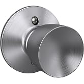SCHLAGE Bell Non-Turning Dummy Door Knob, Trim, Satin Chrome | Non-turning dummy door knob with no latch or lock, Decorative door pull, One sided, Easy to install, Certified durability