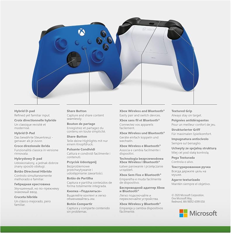 Wireless Controller – Shock Blue Series X|S, One, PCs, TVs, Mobilgeräte und mehr