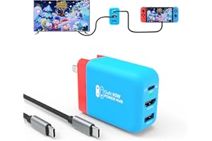 Mirabox 65W Portable Switch Dock Charger for Nintendo Switch, Compatible with OLED/Steam Deck/ROG Ally/Samsung Dex/iPad/MacBook, 4K 60Hz USB C TV Docking Station, with Charging and HDMI Output