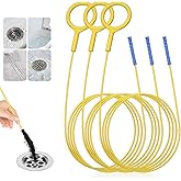 EastLink 50-Inch Drain Snake Hair Drain Clog Remover, Anti-Break Steel Sink Snake Drain Hair Removal Tool with Nylon Layer, F