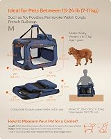 Feandrea Foldable Pet Carrier Bag Large Dog Cat Travel Crate Dark Blue 60x42x42 view 5