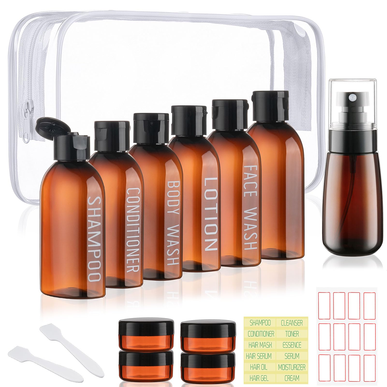 Photo 1 of (incomplete) Wowang Travel Kit - 10 Pcs Travel Bottles for Toiletries, TSA Approved