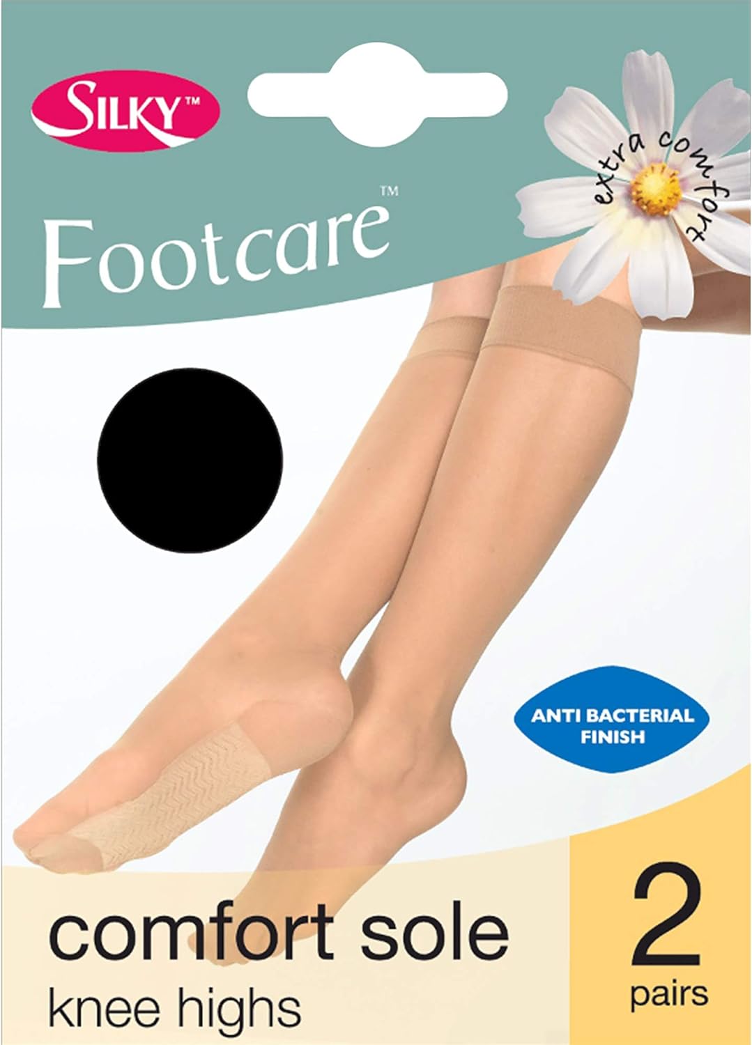 Silky Ladies Footcare Comfort Sole Knee Highs (2 Pairs) (One Size (UK