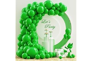 NISOCY Green Balloons Arch Garland Kit, 102PCS 18In 12In 10In 5In Green Balloons Different Sizes for Birthday Wedding Baby Shower Jungle Summer Fruit Green Theme Anniversary Celebration Decoration