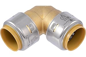 SharkBite Max 1 x 1 in PTC 90 Degree Elbow, Push-to-Connect Brass Plumbing Fitting, UR260A