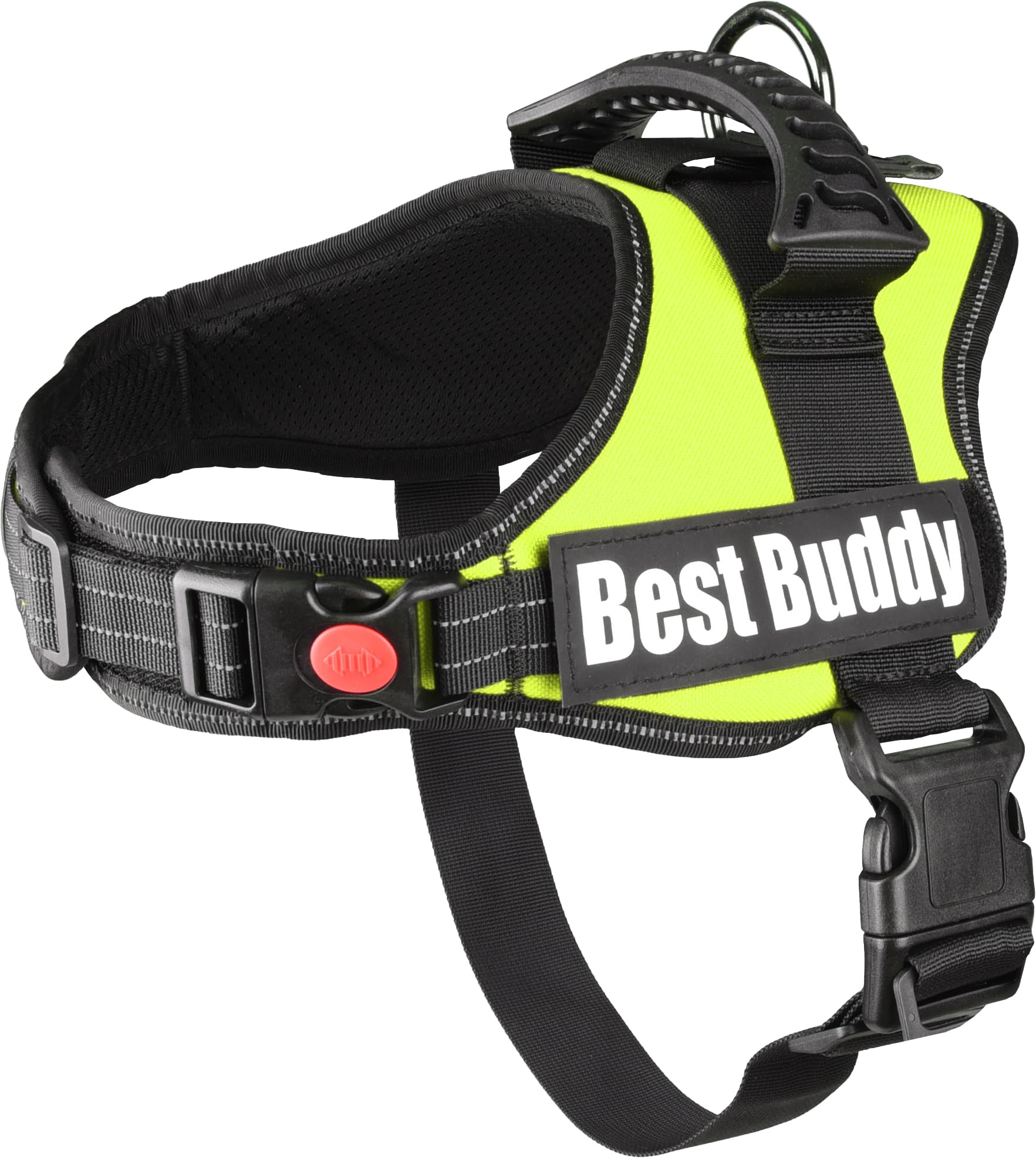 Dog Harness Pluto Fluo green M 50-66cm 60-80cm 13cm 38mm