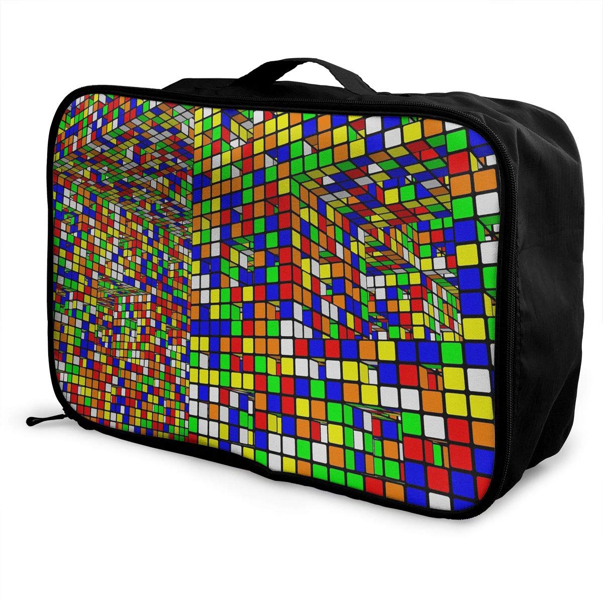 Lightweight Large Capacity Duffel Portable Luggage Bag Rubiks Cube