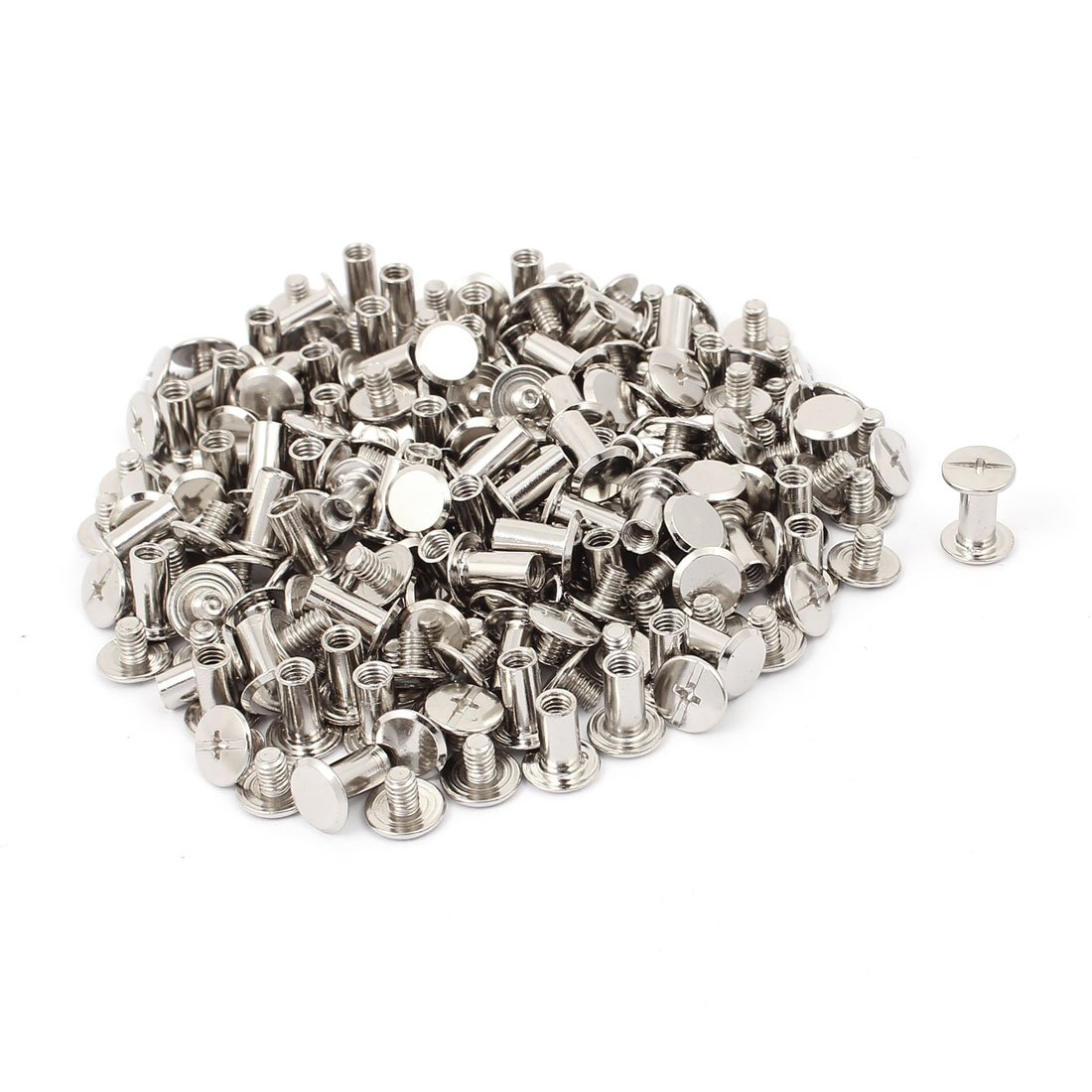 Sourcingmap M5x10mm Binding Chicago Screw Post Silver Tone 100pcs for Photo Albums Scrapbook