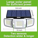 intelamp Outdoor Solar Light 108 LED 1200LM 3-Head Motion Sensor 2 Pack view 3