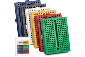 Chanzon 6 pcs Mini Breadboard with 170 Tie Points SYB-170 Solderless Prototype Kit (6 PCB Bread Board Plus Adhesive Back for Small DIY Kits Arduino Raspberry rasp Pi Proto Project