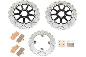 SFriding Front Rear Brake Disc Rotors Pads Kit for Kawasaki NINJA ZX12R 2000-2003