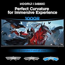 KOORUI 34-inch Ultrawide Curved WQHD 3440×1440