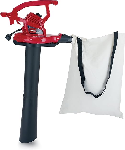 Amazon Com Toro 51621 Ultraplus Leaf Blower Vacuum Variable Speed Up To 250 Mph With Metal Impeller 12 Amp Red Garden Outdoor