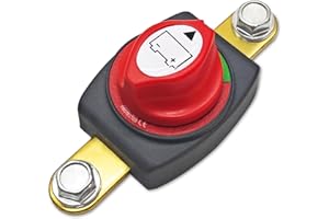 GANETZO ON/Off Battery Disconnect Switch 12V 48V - 275A Side Post Battery Shut Off Switch for Marine RV Car Boat Truck, Trailer ATV, Heavy Duty Batteries Cut Off Kill Switches (Negative,Vertical)