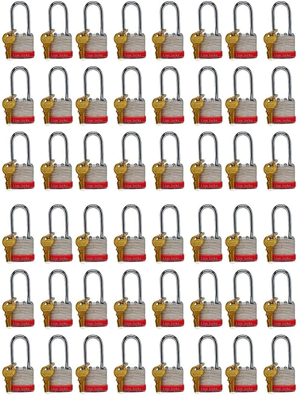 Lion Locks 5PLS Keyed-Alike Padlock, 1-9/16-inch Wide 2-inch Shackle, 12-Pack - - 