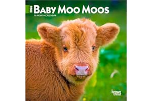 Baby Moo Moos | 2026 7 x 14 Inch (Hanging) Monthly Mini Wall Calendar | BrownTrout | Domestic Cows Animals