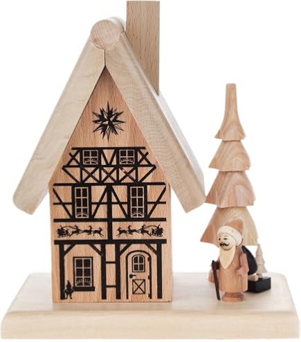 KWO Forest Wooden Log Cabin Incense Burner – German Made Smoker, Traditional