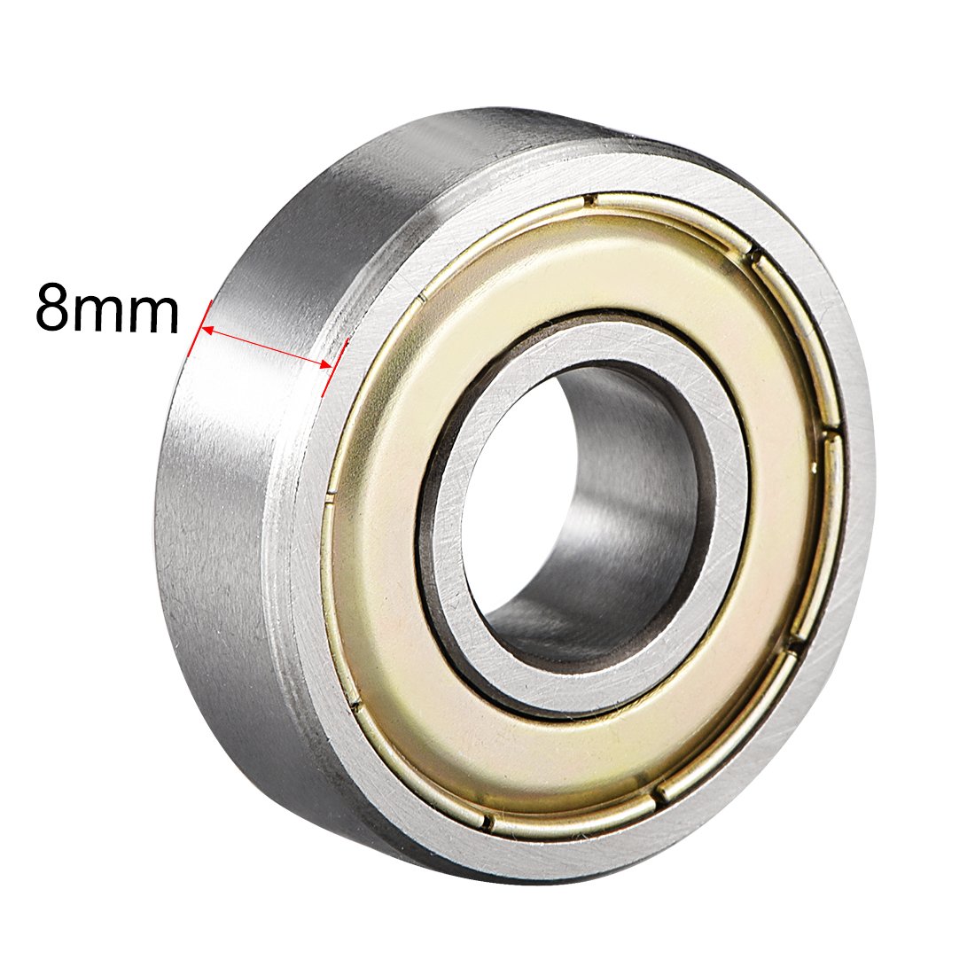 sourcing map 6000ZZ Ball Bearing 10mm x 26mm x 8mm Double Shielded 6000-2Z 80100 Deep Groove Bearings High Carbon Steel Z1 (Pack of 10) - Image 4