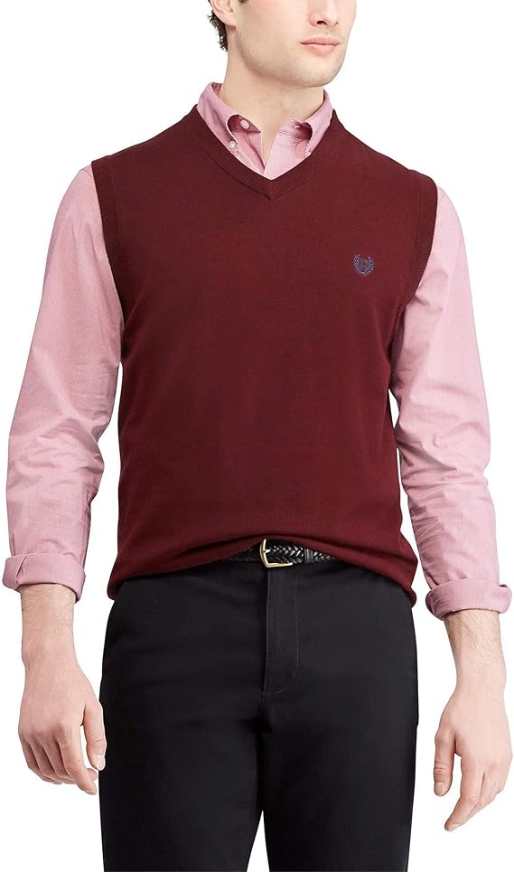 Chaps Mens Combed Cotton Sweater Vest (XXL, Red) Amazon.co.uk Clothing