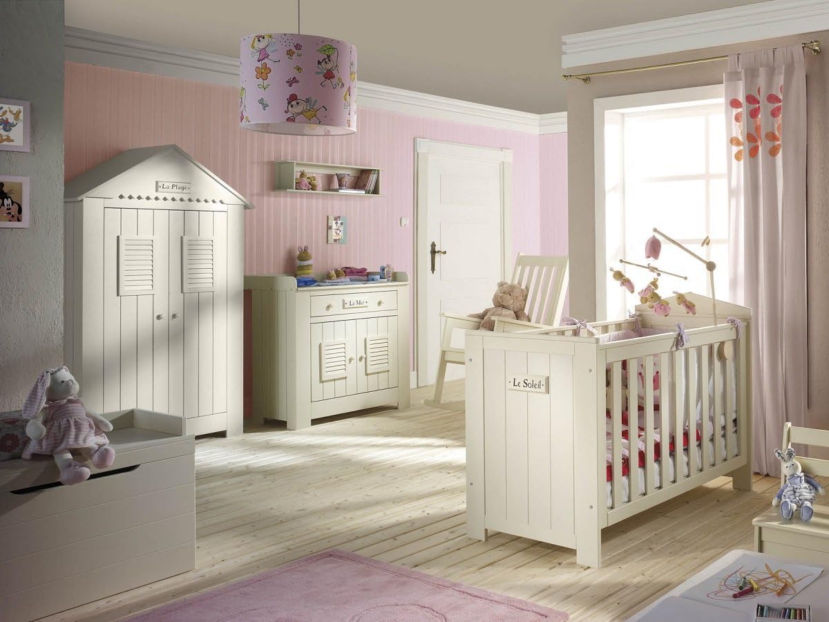 Babykamer Kinderkamer Saint Tropez Wit Massief Hout Complete Set C Bed Kast Commode Amazon Nl
