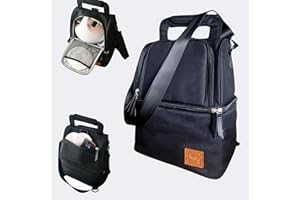 CRKSKYCO Breast Milk Cooler - Leak-Proof Wearable Pump Bag Keeps Milk Cool for 12 Hrs - Polyester Bags w/Multiple Compartments - Bottle Cooler for Pumps & More (Black)