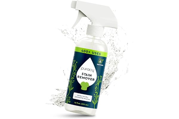 Puracy Stain Remover Spray, Natural Based Travel and Laundry Stain Cleaner for Clothes, Baby Essentials, Kids Stains, Oil and